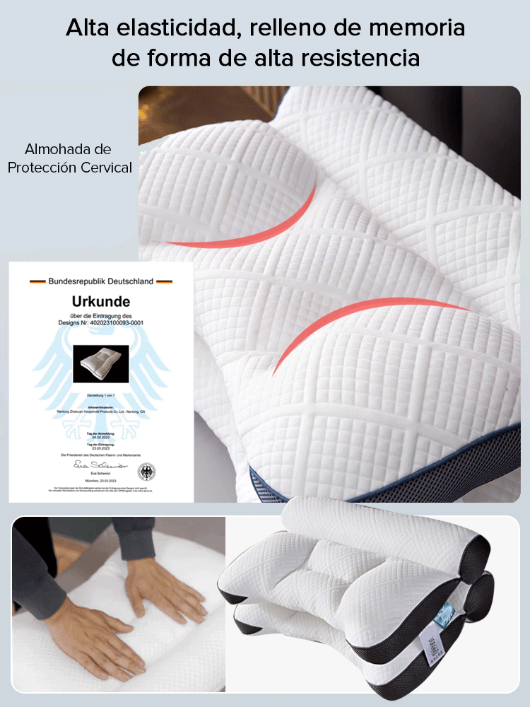 Diseño integrado de zona cómoda para dormir almohada de plumas de ganso - Color azul