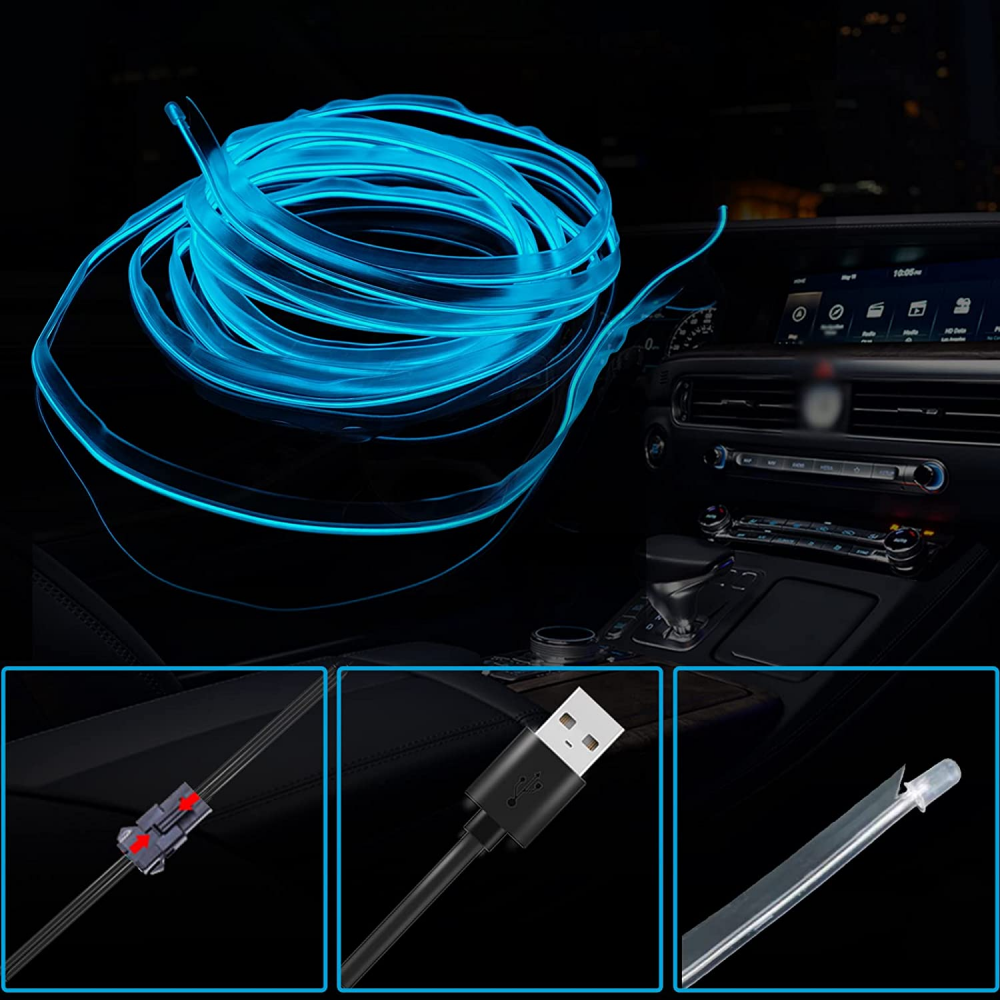 LED interior Coche Neón USB