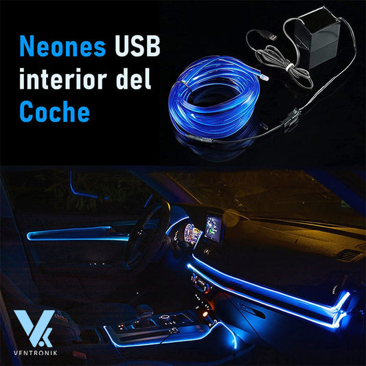 LED interior Coche Neón USB